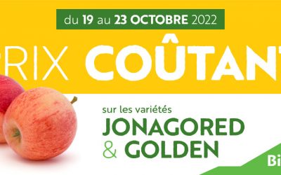 Les pommes Jonagored et Golden à prix coûtant !