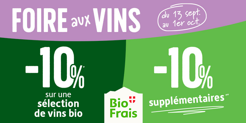 Foire aux vins du 13 septembre au 1er octobre