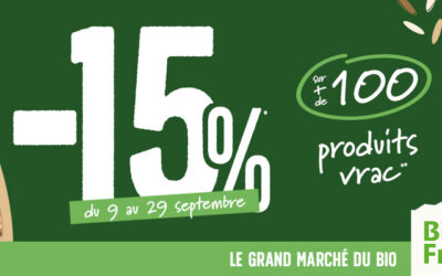 -15% sur le vrac du 9 au 29 septembre