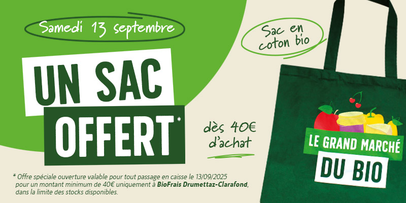 Un sac offert à BioFrais Drumettaz le samedi 13 septembre