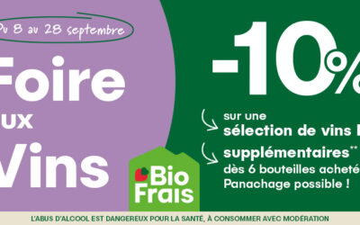 Foire aux vins Bio du 8 au 28 septembre